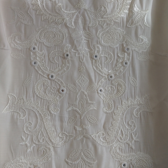 THE JETSET Size L NWT Ivory Embroidered Sheer Marrakesh Long Sleeve Tunic Dress - Picture 6 of 17